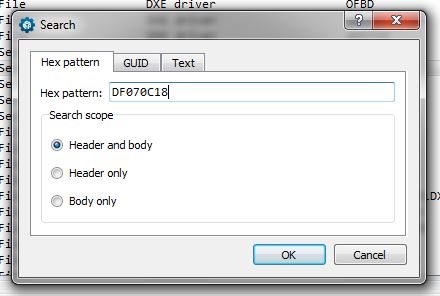 Zrzut ekranu UEFI Tool