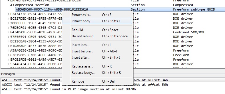 Zrzut ekranu UEFI Tool