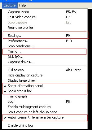 Zrzut ekranu z zak�adki Capture
