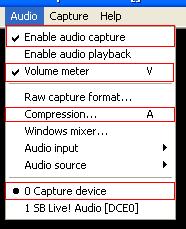 Zrzut ekranu z zak�adki Audio